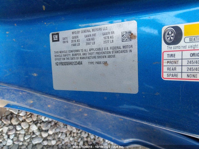 Chevrolet Camaro 1lt 2017 1G1FB3DS6H0123484 Image 9