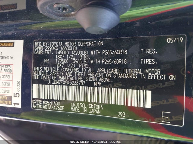 JTJBM7FX5K5233787 Lexus Gx Gx 460