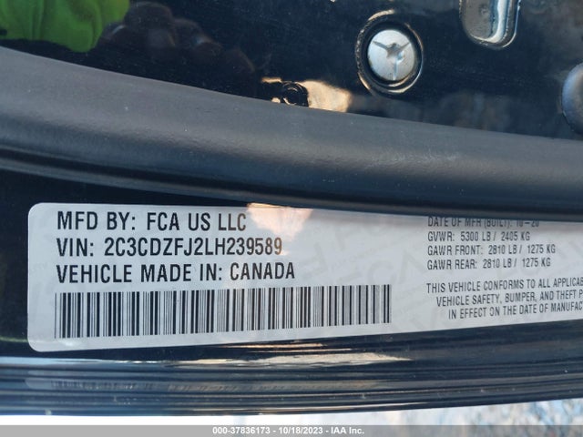 Dodge Challenger R/t Scat Pack 2020 2C3CDZFJ2LH239589 Image 9