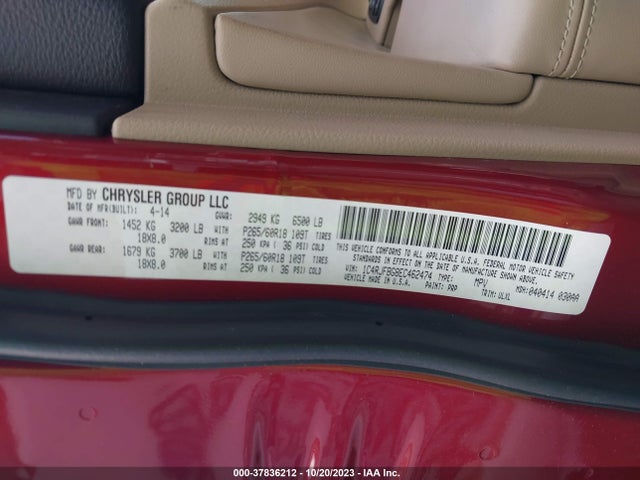 Jeep Grand Cherokee Limited 2014 1C4RJFBG8EC462474 Image 9