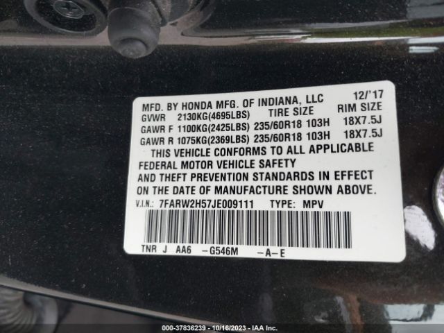2018 HONDA CR-V 7FARW2H57JE009111 Photo 8