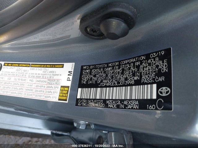Toyota COROLLA SE 2020 JTDP4RCE3LJ013998 Image 9