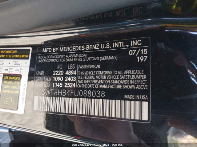55SWF8HB4FU088038 Mercedes-Benz C-class Amg C 63 S