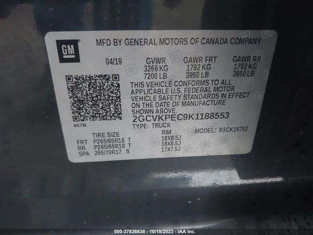 Chevrolet Silverado 1500 Ld Lt 2019 2GCVKPEC9K1188553 Image 9
