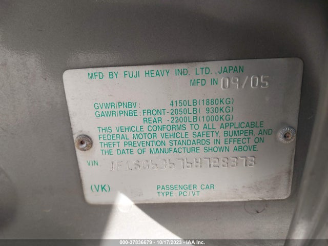 2006 SUBARU FORESTER JF1SG63676H728373 Photo 8