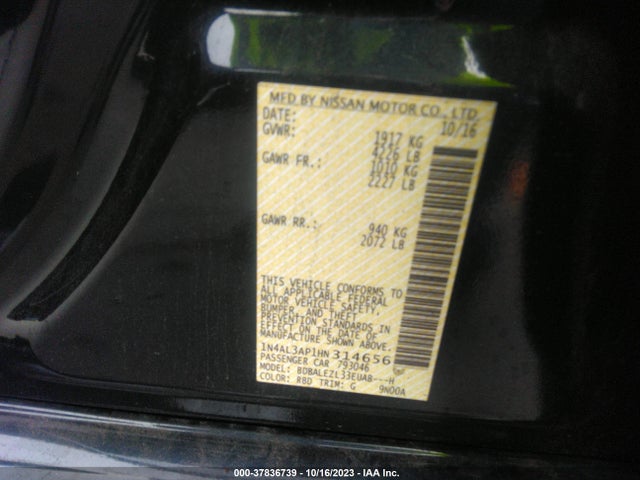 Nissan Altima 2.5 S 2017 1N4AL3AP1HN314656 Image 9