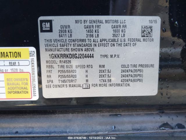 1GKKRRKD8GJ204444 GMC ACADIA SLT