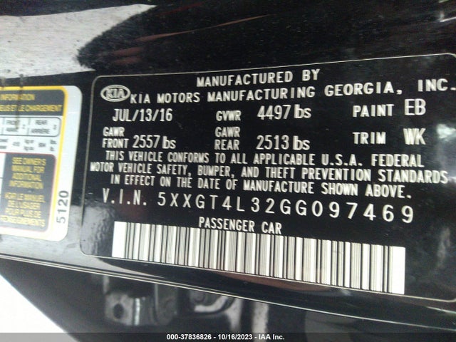 KIA Optima Lx 2016 5XXGT4L32GG097469 Image 9