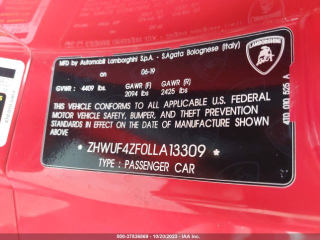 ZHWUF4ZF0LLA13309 Lamborghini HURACAN EVO