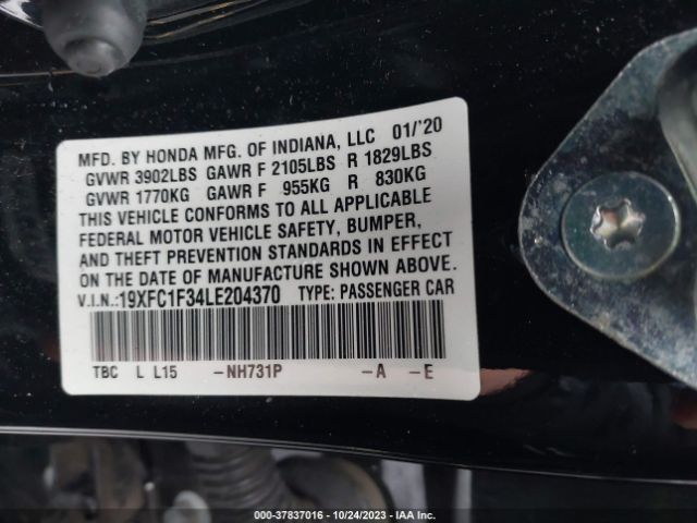 2020 HONDA CIVIC SEDAN 19XFC1F34LE204370 Photo 8