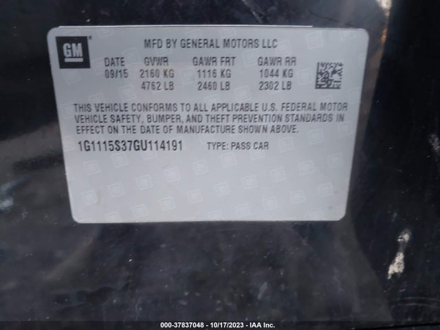 Chevrolet IMPALA LT 2016 1G1115S37GU114191 Image 9