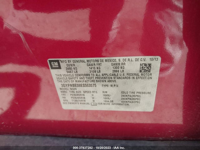 Cadillac Srx Luxury Collection 2014 3GYFNBE38ES563575 Image 9
