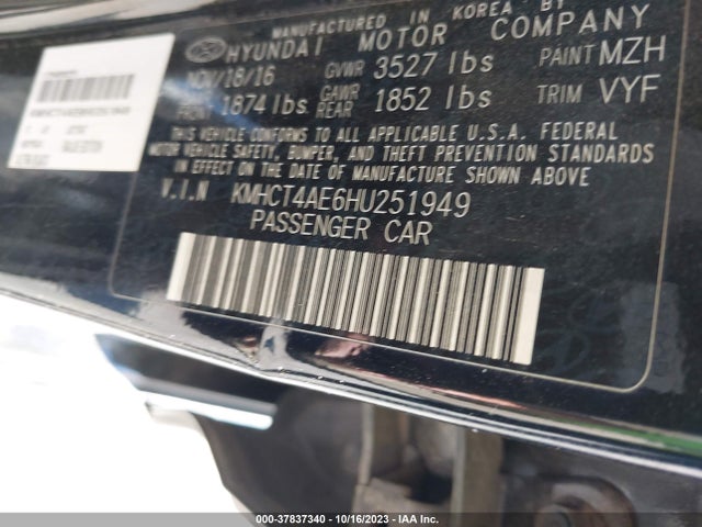 Hyundai Accent Value Edition 2017 KMHCT4AE6HU251949 Image 9