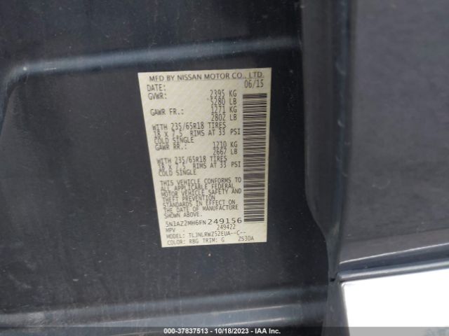 5N1AZ2MH6FN249156 Nissan MURANO SL