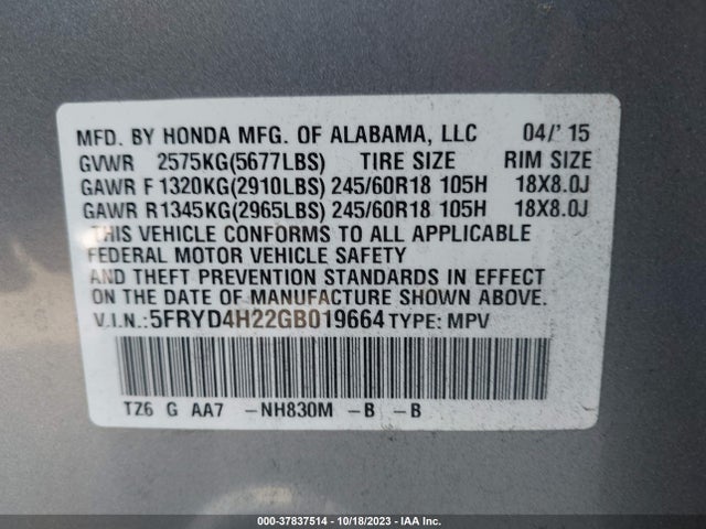 Acura MDX 2016 5FRYD4H22GB019664 Image 9