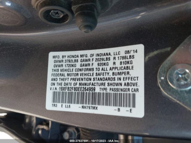 19XFB2F80EE264959 Honda Civic Sedan Ex