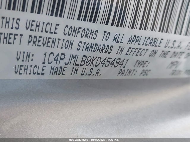 1C4PJMLB0KD454941 Jeep Cherokee Latitude Plus