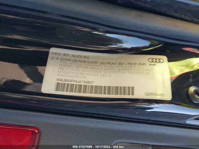 Audi S4 3.0t Premium Plus 2018 WAUB4AF44JA134807 Image 9