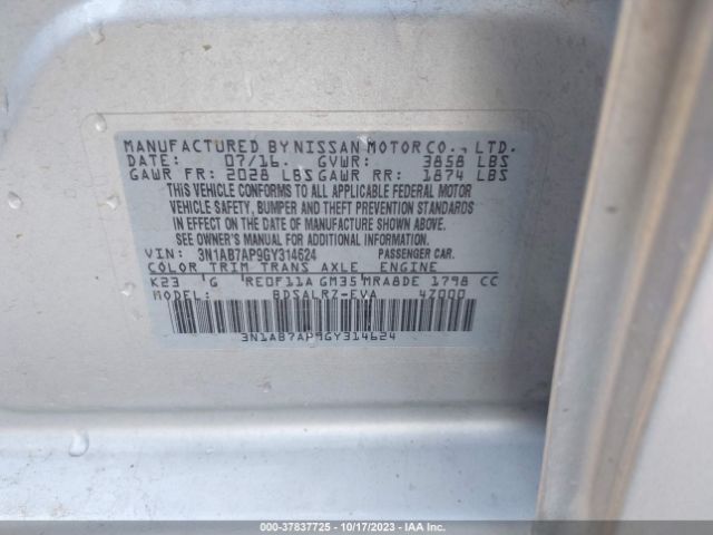 3N1AB7AP9GY314624 Nissan SENTRA SR