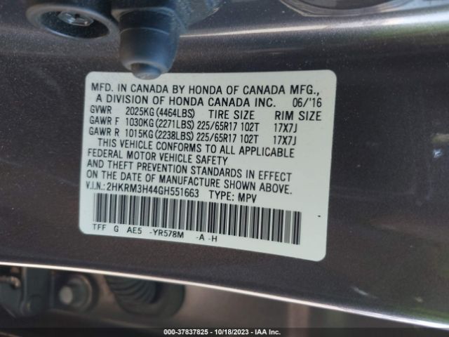2HKRM3H44GH551663 Honda CR-V SE