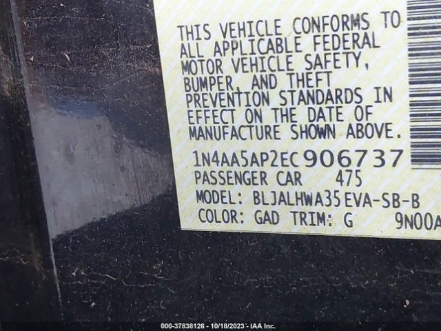 1N4AA5AP2EC906737 Nissan Maxima 3.5 Sv W/premium Pkg