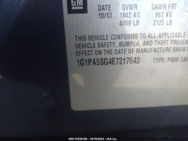 Chevrolet CRUZE LS 2014 1G1PA5SG4E7217643 Image 9