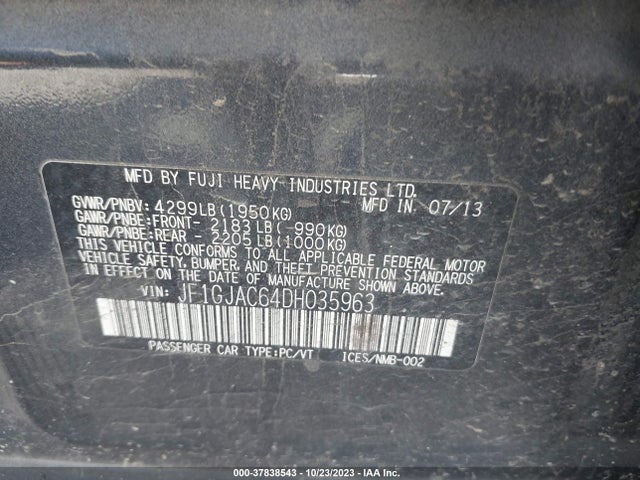 2013 SUBARU IMPREZA SEDAN JF1GJAC64DH035963 Photo 8