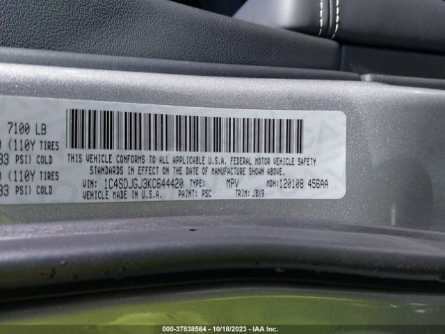 1C4SDJGJ3KC644420 Dodge Durango Srt