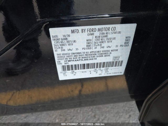 Ford EDGE ST 2020 2FMPK4AP5LBB36618 Image 9