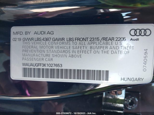 WAUAUGFF3K1027653 Audi A3 40 Premium/40 Titanium Premium