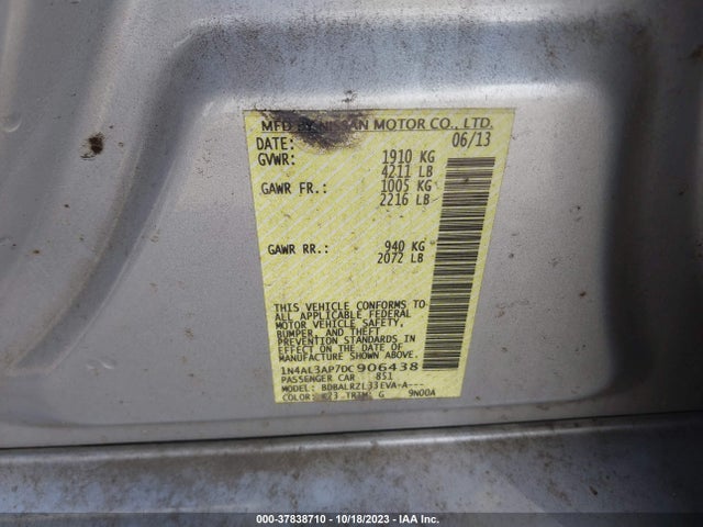 2013 NISSAN ALTIMA 2.5 S VIN: 1N4AL3AP7DC906438