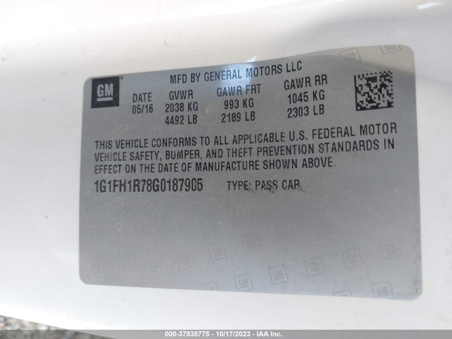 Chevrolet CAMARO 2SS 2016 1G1FH1R78G0187905 Image 9