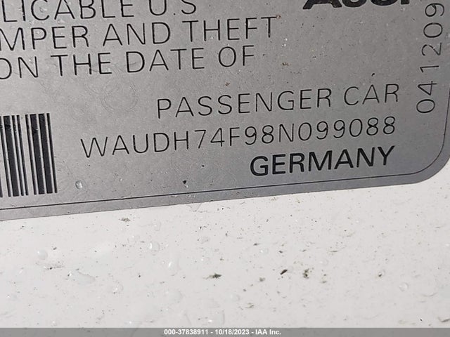 2008 AUDI A6 VIN: WAUDH74F98N099088