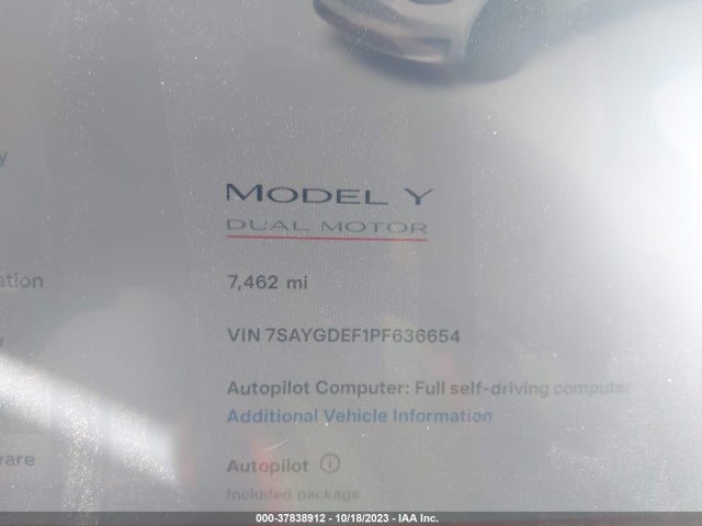 7SAYGDEF1PF636654 Tesla Model Y Performance