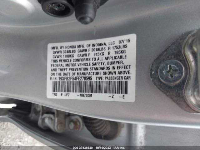 19XFB2F54FE278595 Honda Civic Sedan Lx