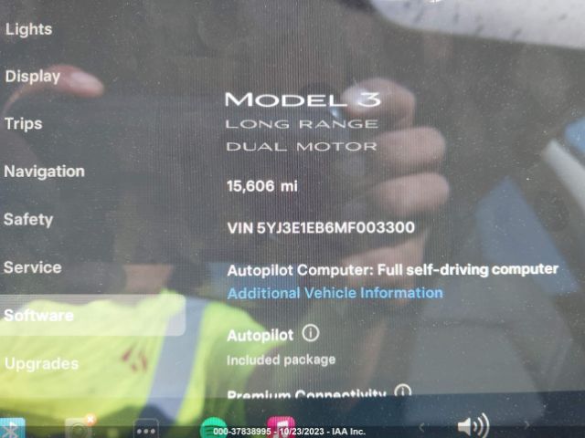 5YJ3E1EB6MF003300 Tesla Model 3 Long Range Dual Motor All-wheel Drive