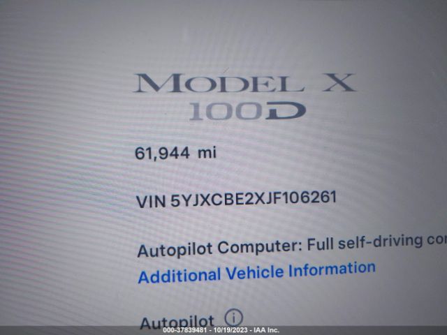 5YJXCBE2XJF106261 Tesla Model X 75d/100d/p100d