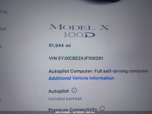 5YJXCBE2XJF106261 Tesla Model X 75d/100d/p100d