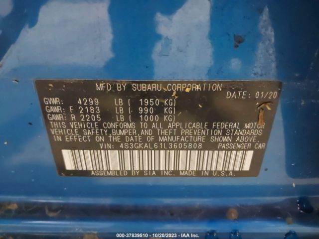 4S3GKAL61L3605808 Subaru Impreza Sport