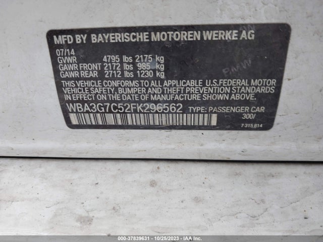 BMW 328i Xdrive 2015 WBA3G7C52FK296562 Image 9