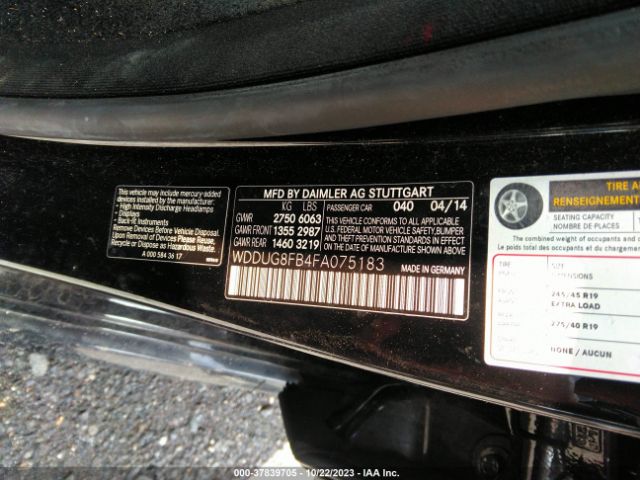 WDDUG8FB4FA075183 Mercedes-Benz S-class S 550