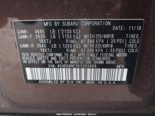 4S4BSANC2K3263468 Subaru Outback Limited