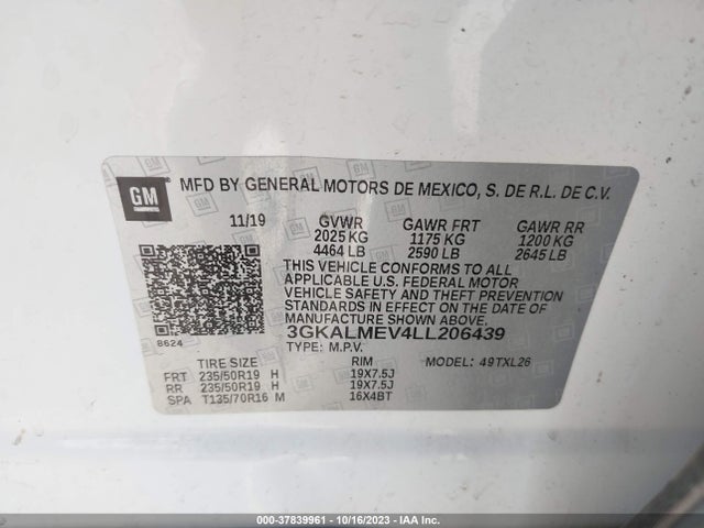 GMC Terrain Sle 2020 3GKALMEV4LL206439 Image 9