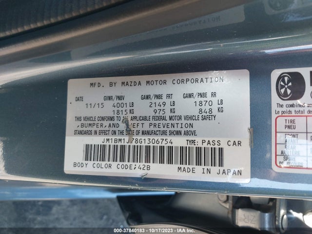Mazda Mazda3 I Sport 2016 JM1BM1J78G1306754 Image 9