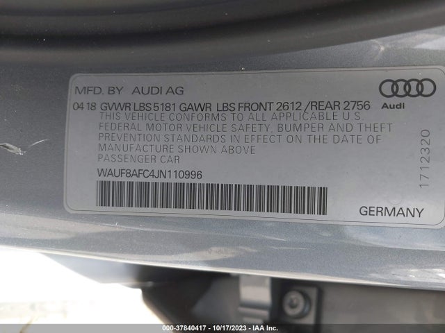 WAUF8AFC4JN110996 Audi A6 Premium/sport