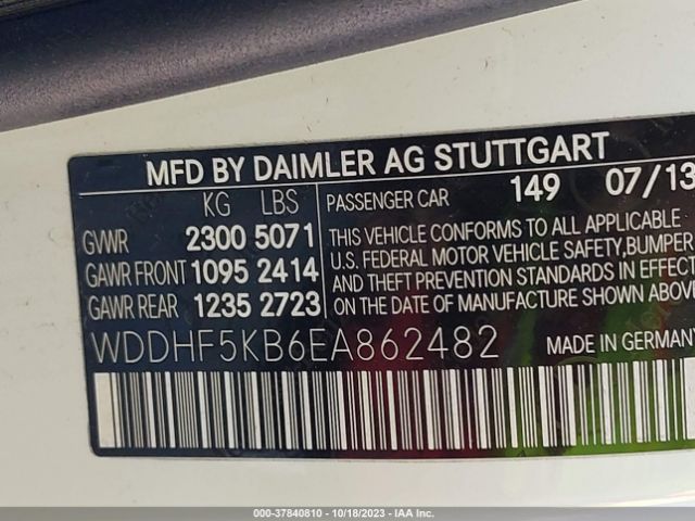 WDDHF5KB6EA862482 Mercedes-Benz E-class E 350