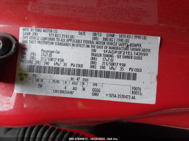 1FADP3F21EL143090 Ford FOCUS SE
