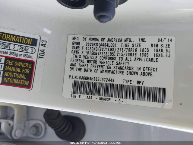 Honda CR-V LX 2014 5J6RM4H36EL072449 Image 9