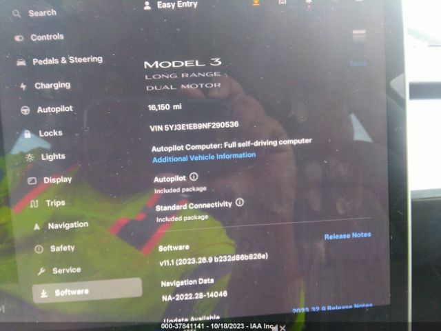 5YJ3E1EB9NF290536 Tesla Model 3 Long Range