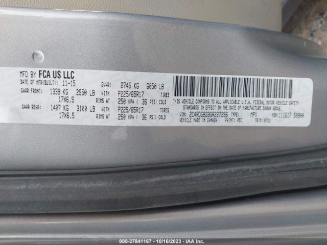 2C4RDGBG9GR227296 Dodge Grand Caravan American Value Pkg